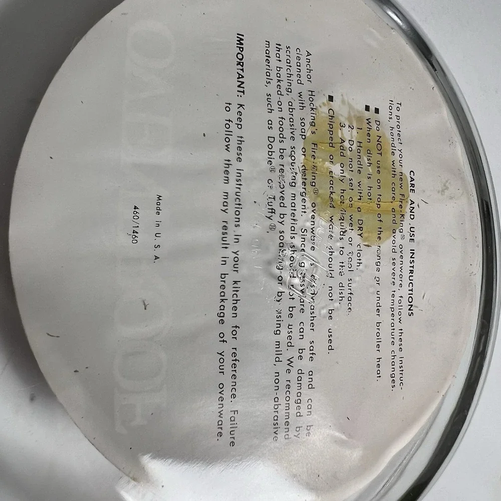 Fire King Ovenproof Anchor Hocking Pie Plate 9 Clear Dish 0.75 Quart‎